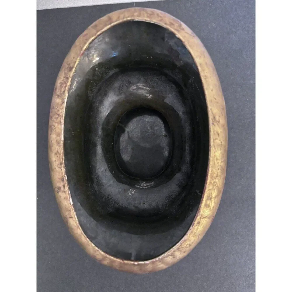 Vintage Small Gold Oval Planter